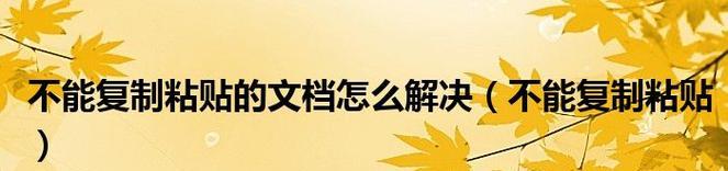 如何解决无法复制粘贴文档的问题（有效应对文档无法复制粘贴的困扰）