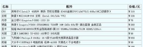 台式电脑组装配置单的选择与优化（打造高性能）